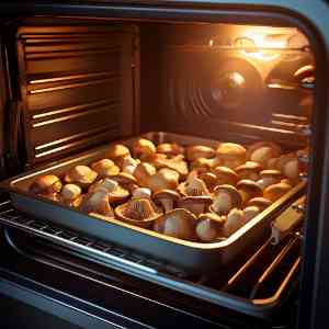 mushrooms in an oven mushrooms in an oven